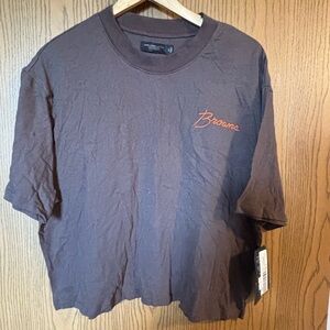 Women’s Junk Food Clothing Cleveland Browns Short Sleeve Cropped Tee